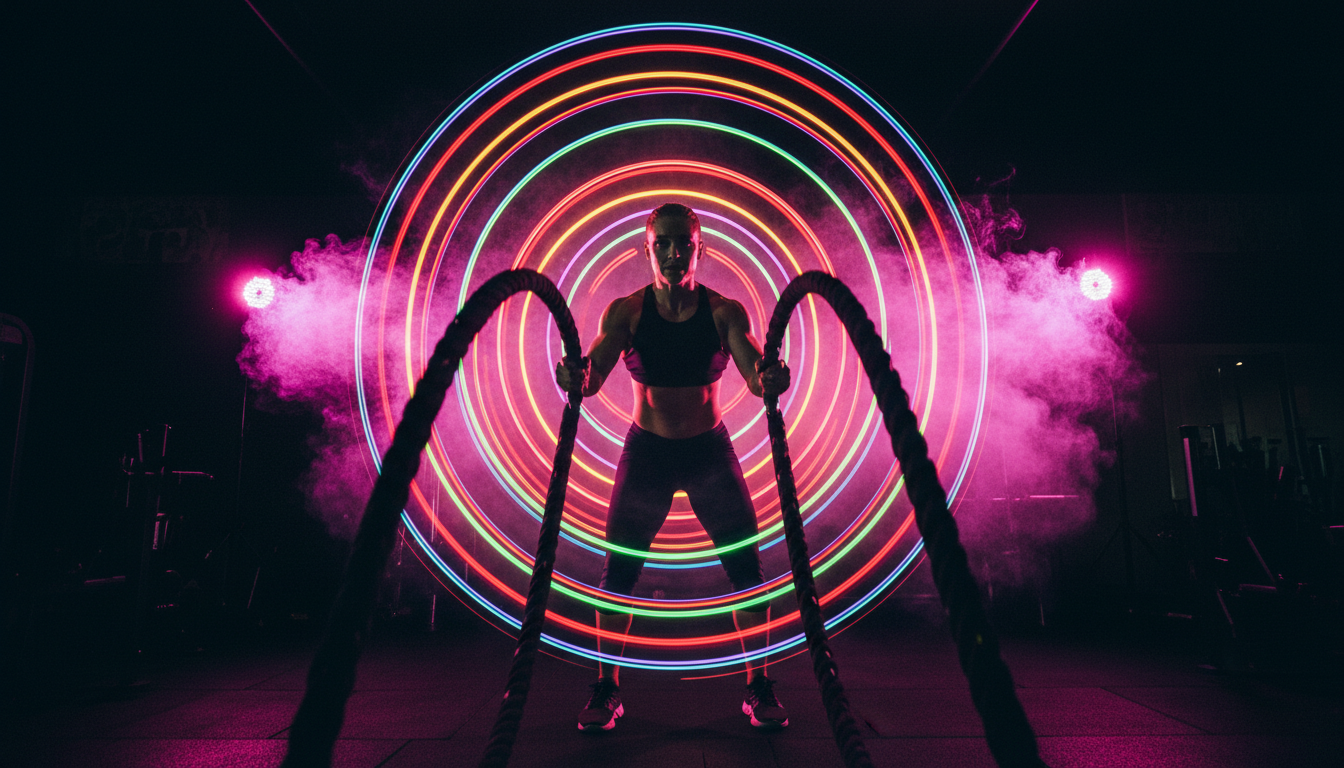 Silhuetas de corredores ao amanhecer